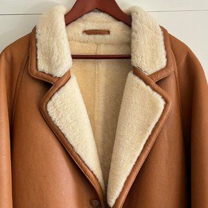 100% Genuine Sawyer of Napa Leather Shearling Coat.